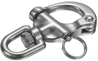 PATIKIL 2 Stück 2.8 Zoll Schnellverschluss-Schäkel 316 Edelstahl Silber