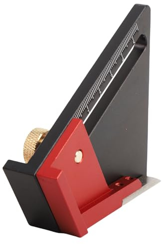 Xiuganpo Woodworking Line Scriber, 1/2 Center CNC Aluminum Alloy Height Depth Ruler with Clear Scales, Woodworking Router Height Adjuster Measuring Tool for Drill Press