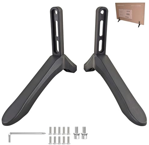 2 Pcs Universal Tv Legs, Portable Universal Tv Stand Base for Most 28-65 inch LCD/LED/OLED Flat & Curved TVs Television Flat Stands Legs with Accessories Easy to Install