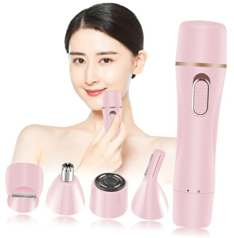 Depiladora Eléctrica Mujer USB 600mah Abs Rosa | Cabezal Giratorio Desmontable, Afeitado Estable y Recambio Fácil, Formato Portátil Batería Aa