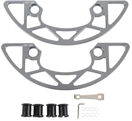 LMHHMIN 104 BCD Kettenblattschutz 34–36 Zähne für schmales breites einzelnes Kettenblatt, Aluminiumlegierung, Kettenblattschutzabdeckung, Mountainbike-Kettenblattschutz (Grau)