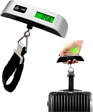 JZK Bis 50kg/110lb Kofferwaage für reisen Kleine digitale Gepäckwaage für Koffer tragbare Reisewaage Wiegewaage für Reisegepäck luggage scale