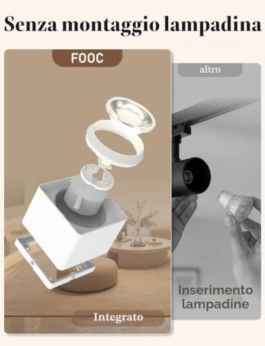 FOOC 9W Aufbauspot Weiß Integriertes LED Aufbaustrahler für Wohnzimmer Warmweiß Aufputz Spots 830LM, Aluminium Deckenspot 3000K Deckenstrahler Moderne Aufbauleuchte Schlafzimmer Flur Küche