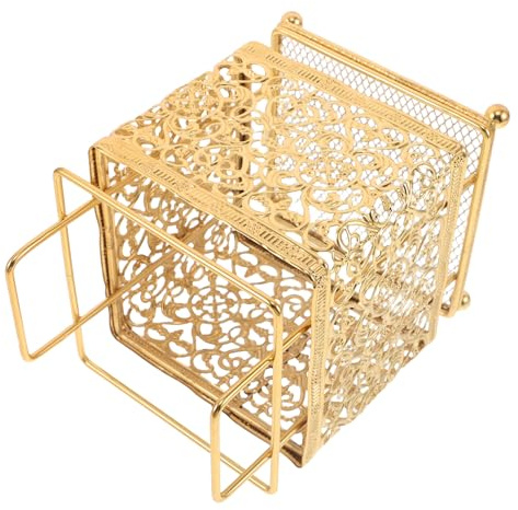EPIGEIST Organizador de Brochas de Maquillaje Dorado de Metal, Soporte Compacto para Pinceles, Cubo para Guardar Brochas, Contenedor para Maquillaje de Tocador, Accesorio Resistente
