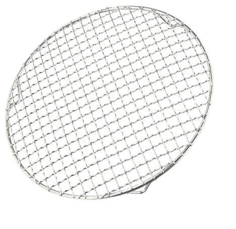 Tidevib Rete per griglia in acciaio inox per barbecue, compatibile con griglie elettriche a gas a carbone, 25 cm, 27 cm (D27 cm)