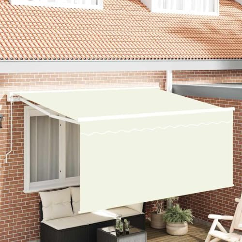 Ordellia Tenda avvolgibile color crema, 300 x 200 cm, in poliestere e alluminio, con braccio articolato resistente alle intemperie, con protezione solare resistente ai raggi UV, per balcone, terrazza