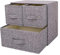 YINGG Boîte de rangement en tissu Bacs de rangement avec poignée Organisateur de tiroir avec couvercle Bacs de rangement pliants Boîte pour chaussettes, sous-vêtements, 1 big + 2 small drawers