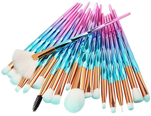 Solike 20 Stück Make-up Pinsel zum professionellen Auftragen von Lidschatten Eyeliner Einhorn Pinsel Schminkpinsel Kosmetikpinsel Lidschatten Gesichtspinsel Foundation Eyeliner Pinsel (B)