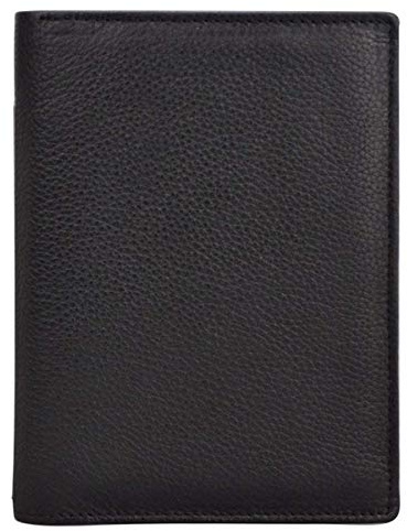 Charmoni - Max - Grand Portefeuille - Portefeuille Homme - Anti piratage Protection RFID Blocage - 4 Volets - Cuir Vachette - 22 Carte Bleu - Rangement complèt (Cuir Vache Pleine Fleur, Noir)