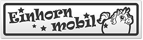 Kiwistar - Autoaufkleber - Einhorn Mobil - Hinweis Aufkleber Sticker für Auto, Kfz, Fahrrad, PKW, LKW