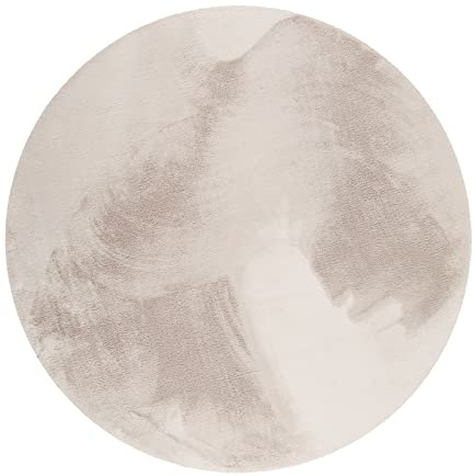 Wecon Home Alice getufteter Hochflorteppich, 150 cm rund, Greige | moderner Hochflor Teppich, Läufer für Wohnzimmer, Flur, Schlafzimmer