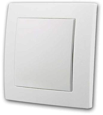 10er Pack FLAIR Wechselschalter weiß, 250V~/10A, mit Rahmen, Schraubanschluss, Lichtschalter passend für Unterputzdosen, Schalterserie FLAIR, Einfachrahmen + Unterputz-Einsatz, Ein-/Ausschalter