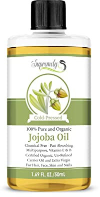 100% Pure Golden Jojoba Oil Raw Unrefined Virgin Organic Cold Pressed Carrier Face Hair & Skin Care Oil 50ml- ISRAEL