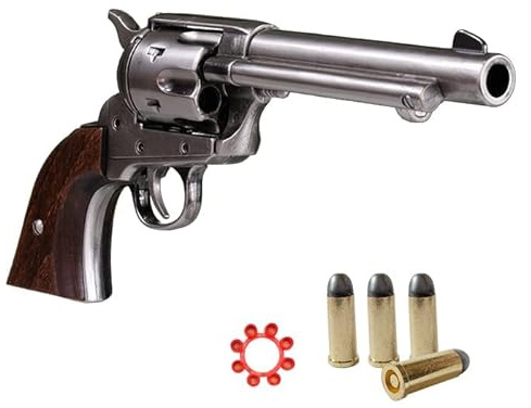 K Kolser Revolver Colt Peacemaker 5'5'' USA 1873 Farbe Metall Nickel poliert und Holzkisten 27 cm