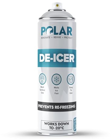 Polar De Icer Spray - 1 x 500ml | Fast-Acting & Stops Re-Freezing | De icer Spray for Car Windscreens, Mirrors, Headlights, Locks & Gates | Instantly Melts Ice and Frost at -20°C | Easy to Use