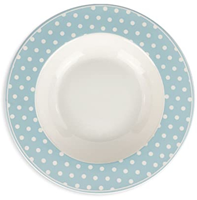Nada Home Lot de 6 assiettes creuses Isabelle Rose à pois Shabby Chic en porcelaine 5100