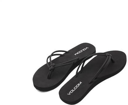 Volcom Women's Forever and Ever Flip Flop Sandal – Soft Recliner Comfort Footbed, Black Out - New, 8