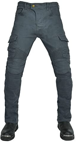 HOMDECR Motorradhose Herren Jeans Textil Motorrad Hose,Sportliche Motorrad Hose Hüfte Und Knie Abnehmbare Armoured Modern-Fit Mit 4X Protect Pads (Grau,3XL)