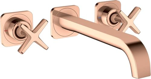 hansgrohe AXOR Citterio E 3-Loch Waschtischarmatur Unterputz mit Rosetten für Wandmontage, 36107300, Farbe: Polished Red Gold