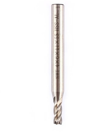 NITVIA 1 pièces Fraise en Bout forets 4 cannelures HSS CNC Fraise à Tige Droite 4mm * 6mm * 11mm * 55mm