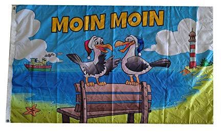 Stormflag MOIN MOIN flagge 3x5ft MOIN Fahne 90cmx150cm Polyester 90g/m2 mit Ösen mit Doppelnadel genäht.