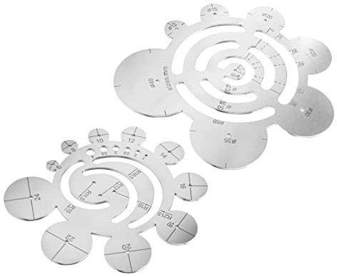 Hundnsney Set mit 2 Runden Leder Schneiden Werkzeugen Metall Ecken Schneiden Lineal Kreis Lineal Kreis Leder Stanzer Leder Schablonen