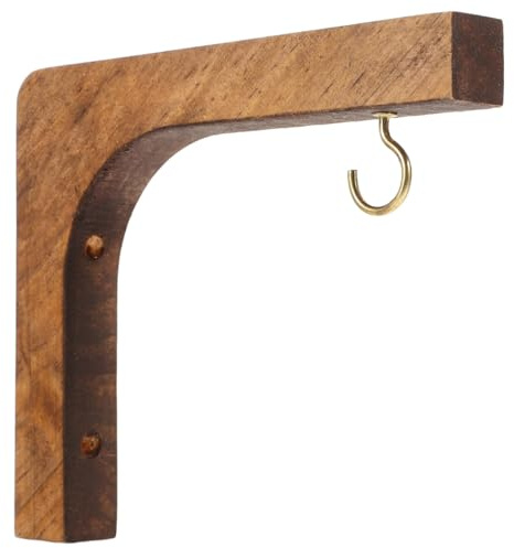 Toddmomy Support Mural En Bois Pour Plantes Suspendues, Crochet De Suspension IntéRieur, Double ÉTagèRe DéCorative, Style Nordique, IdéAl Pour Chambre D'Enfant Et Maison ModèLe, Couleur Noyer