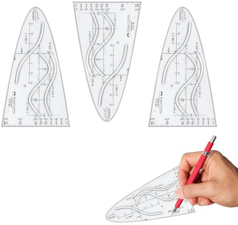 3 Stück Parabelschablone Mathe,Geometrie Lineal Grundschule,Und Mathematisches Bruchsicher Flexibles Klein,Kunststoff Mathegeometrieset Parabel,Schreibwaren Schule Verdicktes