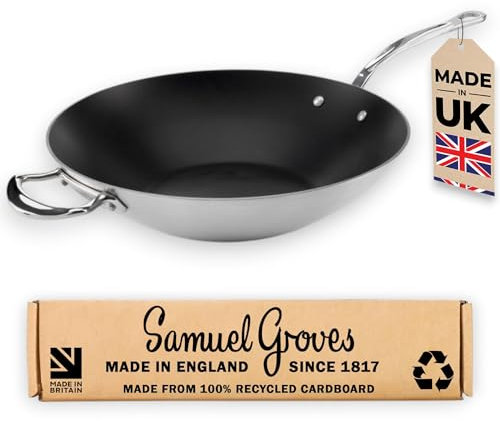 Samuel Groves Classic 40cm NonStick Stainless Steel Triply Wok
