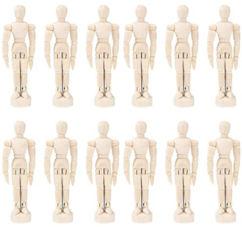 Operitacx 12stücke Teiliges Holzmodell-gelenkpuppe Für Künstler Flexible Mannequins Als Zeichenhilfe Für Skizzen Und Kreative Dekoration Im Büro Oder Zuhause
