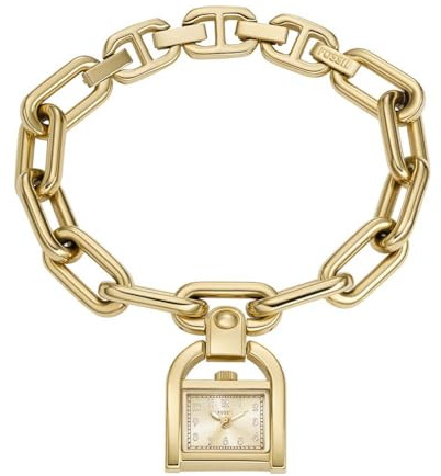 Fossil Harwell Watch for Women, Quartz Movement with Stainless Steel or Leather Strap, Sepia Gold