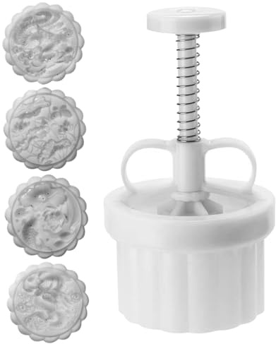 Stampo per mooncake con 4pcs grandi francobolli da 150 g spessore regolabile torta lunare stampo pressa cookie pressa per la preparazione al chiaro di, stampo di mooncake, pressa per stampo pe