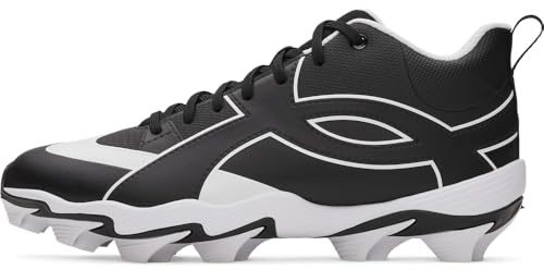 Under Armour Men's Leadoff Icon Mid Baseball Cleats, (001) Black/Black/Anthracite, 9.5, US