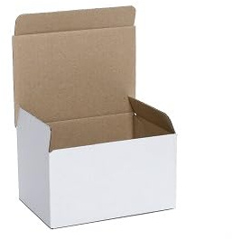 WePack 25 Stück Maxibriefkartons 200x100x100 mm Maxibrief Versand Post Faltschachtel 1-Wellig 400G Weiß Postkarton Versandschachtel Paket Päckchen Versandkarton warensendung