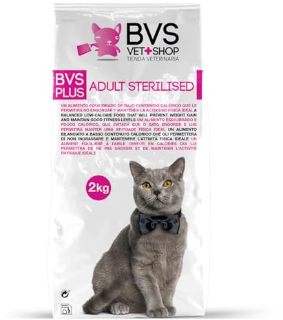 BVS Vet Shop | Gato Adult Sterilised | Alimento equilibrado de bajo Contenido calórico Que le permitirá no engordar y Mantener la Actividad física Ideal | 4 Kg