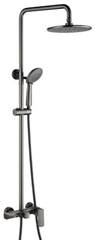 Shower Head Set Doccia Doccia Pistola Grigio Montaggio A Parete Caldo Freddo Ottone Deviatore Miscelatore Rubinetti per Doccia da Bagno Set con Soffione a Pioggia da 8 Pollici e Doccetta, Set