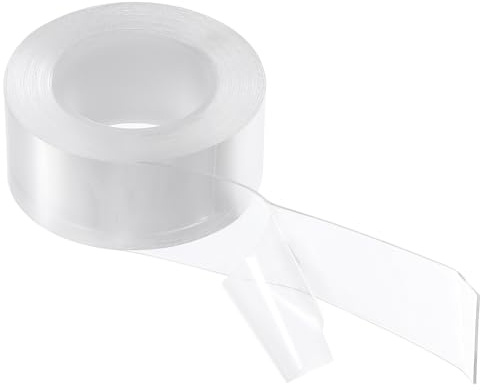 QUARKZMAN Cinta Adhesiva de Doble Cara Nano Tape 10FT x 1.2 x 0.04 Cinta de Montaje Transparente Removible Multiusos Lavable Impermeable para Colgar Cuadros con Tiras Adhesivas,