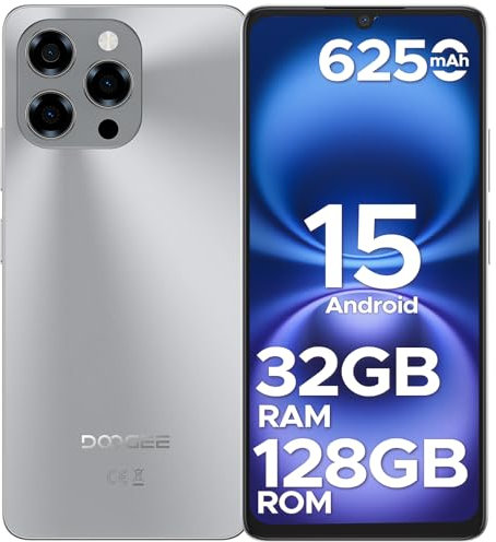 DOOGEE Note 58 Mobile Phones, (2025) Newest Android 15 Phone, 6250mAh 32GB+128GB/2TB Smart Phone, 6.75 HD+, 16MP+8MP, 4G Dual SIM Free Unlocked Mobile Phones, Face ID, Widevine L1, 5G WiFi/OTG/NFC