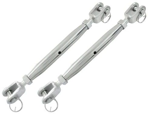 Cjueiom Stainless Steel Turnbuckle Jaw, M12, 2Pcs | Screw Jaw Closed Body, Jaw and Jaw Turnbuckles, For Cables Wire Tensioner