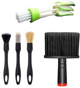 VINEST 6 Pièces Pinceau Nettoyage Voiture, Kit Nettoyage Voiture avec Différents Poils, Brosse Nettoyage Voiture, Pinceau Detailing Auto pour Nettoyer Tableau de Bord Les Bouches de Climatisation