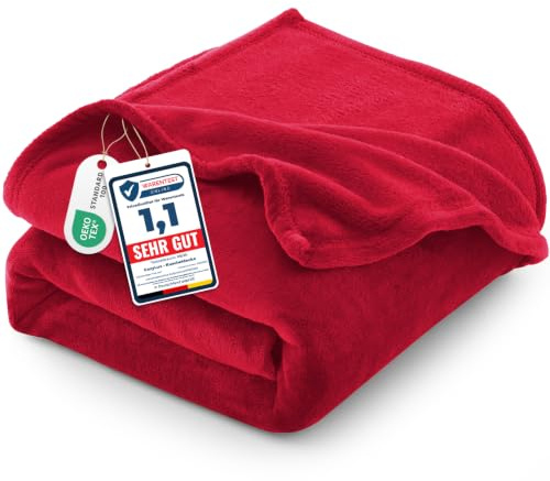CozyLux Kuscheldecke Flauschig Decke 220x240 cm Rot