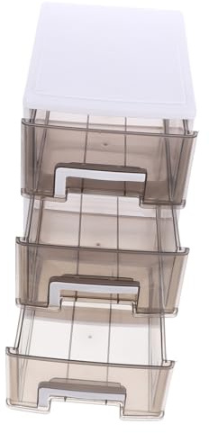 EPIGEIST Dreischichtiger Kunststoff Schubladenschrank Mittlere Größe Transparenter Organizer Für Kleinteile Tragbare Aufbewahrungsbox Für Büro Und Wohnzimmer