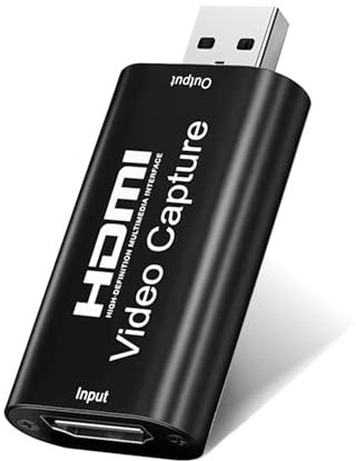 HDMI to USB 2.0 Audio Video Capture Card, HDMI Capture 1080P Output Recording Card Grabber for Live Broadcasts Conference Rooms Streaming Gaming on Switch PS4 PS5 Xbox OBS PC Windows Mac OS