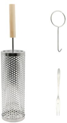 Acciaio Inossidabile 304 Cestini per Grigliare, Cestello per Grigliate Rotanti, Cesto per Barbecue Acciaio Inox con Maniglia, Accessori per Barbecue All Aperto per Verdure