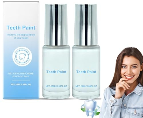 Set di 2 colori bianchi per denti sbiancanti istantanei, senza striature, sicuri, luminosi di lunga durata, delicati e non irritanti, riducono le macchie dei denti, set di kit sorriso