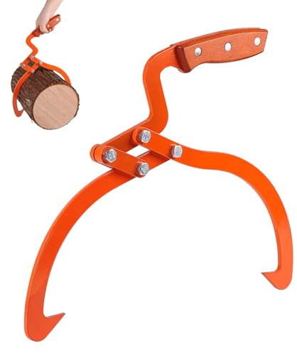 SWAWIS Handpackzange für Baumstämme bis 33cm(13 Zoll) Orange | Forstzange aus Stahl, Holzzange Forst mit 300KG Zugkraft, Holzgreifer mit Rutschfestem Griff für Waldarbeit