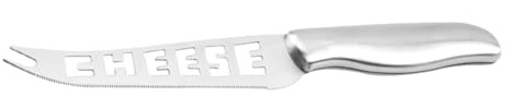 BATHVEVE Cuchillo de Queso Inoxidable con Diseño Perforado y Serrado Utensilio de Cocina para Untar y Cortar Queso Herramienta Práctica para Hornear y Servir Fiestas y Comidas Familiares