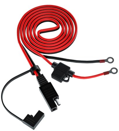 TOYANDONA Sae Verlängerungskabel mit Sicherung Solar Kabelverlängerung Ladekabel Kfz Anschluss Kupfer Robust UV beständig Geeignet für Motorrad Batterie Ladegerät