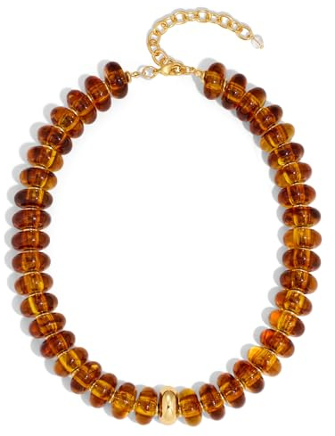 HolidayQbee Chunky pärlhalsband för kvinnor – färgstarkt harts pärlat uttalande halsband, retro boho sommar strandsmycken, Harts, Ingen ädelsten