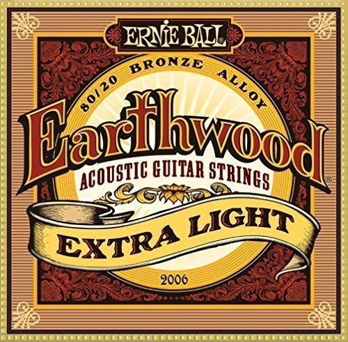 Ernie Ball Earthwood Zusätzliches Licht Akustkgitarre Saiten 10-50 - beinhaltet 6 kostenlos plektren